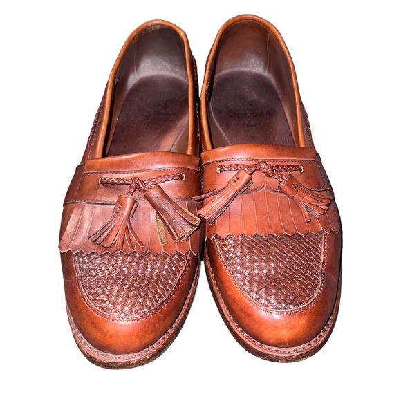 Allen Edmonds Cody Brown Leather Tassel Kiltie Weave Loafers Shoes - Picture 3 of 16